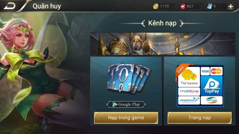 Cách nạp thẻ game Garena chi tiết