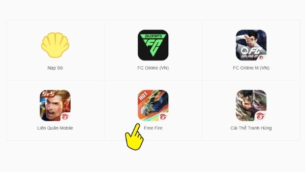 Chọn game Free Fire