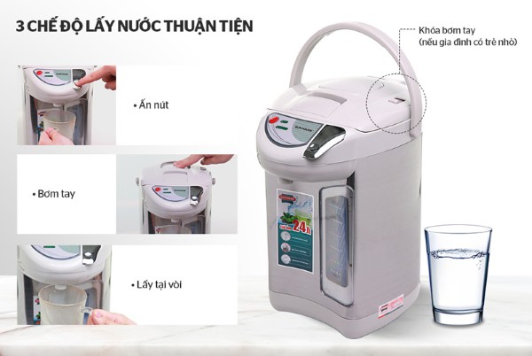 Chọn 1 trong 3 cách sau rót nước từ bình