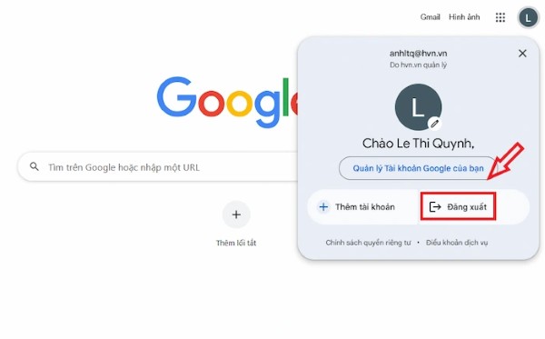 Đăng xuất khỏi tài khoản Google Drive hiện tại