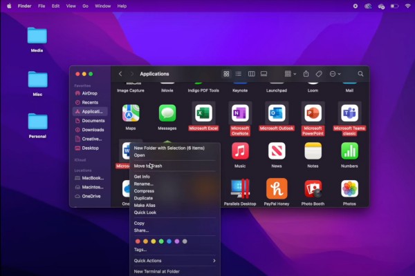 Nhấn chuột phải và chọn Move to Trash để đưa vào thùng rác