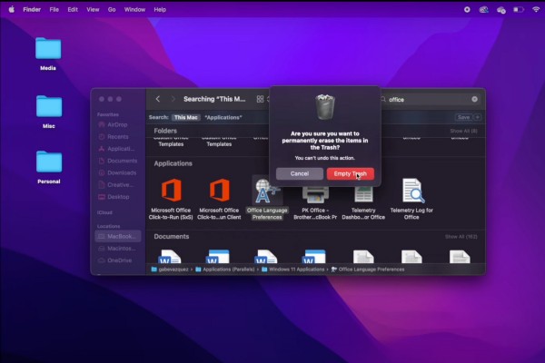 Nhấn chuột phải vào Trash (Thùng rác) và chọn Empty Trash để xóa hoàn toàn