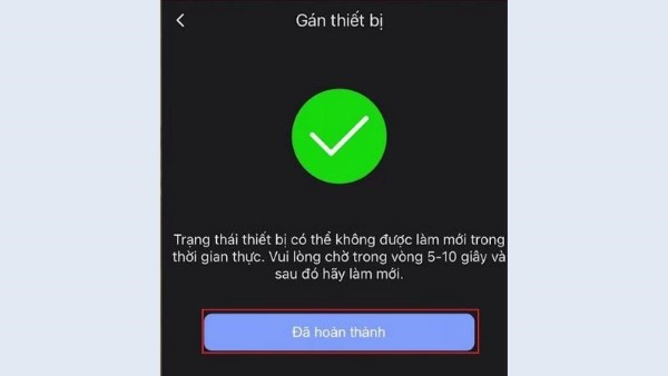 Nhấn Đã hoàn thành