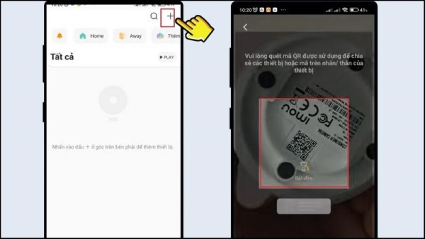 Nhấn dấu "+" ở góc phải màn hình