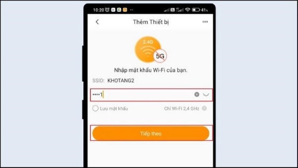 Nhập mật khẩu kết nối Wi-Fi 