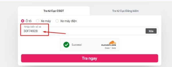 Các bước tra cứu phạt nguội tại phatnguoi.com
