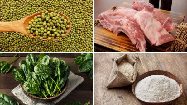 Nguyên liệu nấu món cháo khoái Hải Phòng