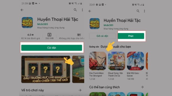 Nhấn nút Cài đặt để tải game