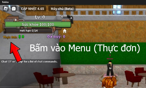 Nhấn chọn biểu tượng Menu ở góc trái