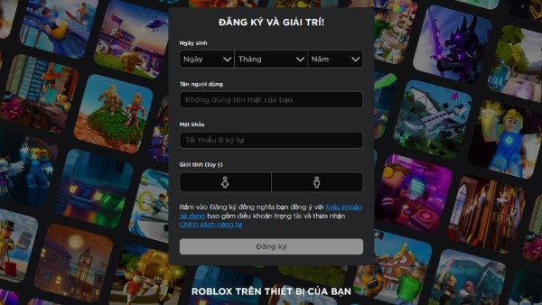 Đăng nhập và tải game Roblox launcher về máy