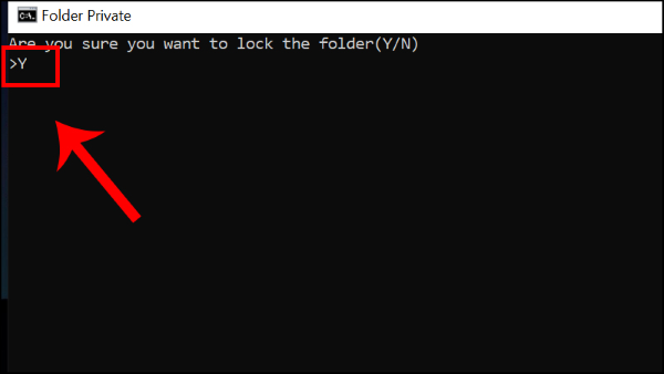 Nhập chữ Y và nhấn Enter
