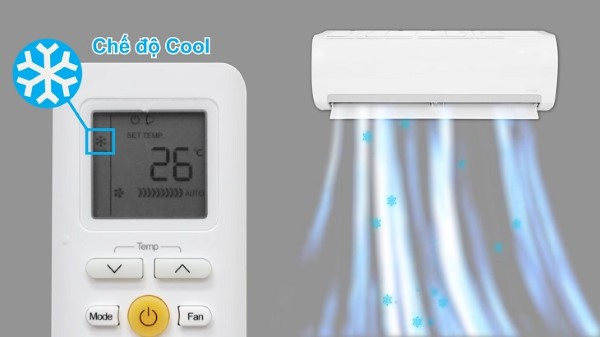 Kiểm tra chế độ cài đặt đảm bảo để ở chế độ Cool