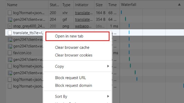 Nhấn chuột phải vào đoạn mã đó và chọn Open in new tab