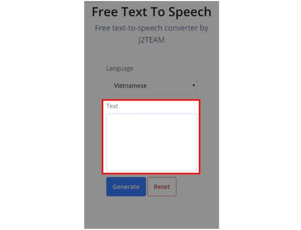 Nhập nội dung cần thuyết minh vào ô Text