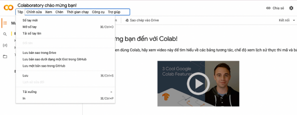 Tìm kiếm "Google Colab" và đăng nhập vào tài khoản Google
