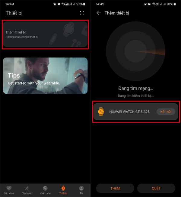 Truy cập vào phần Thiết bị và chọn Thêm thiết bị 