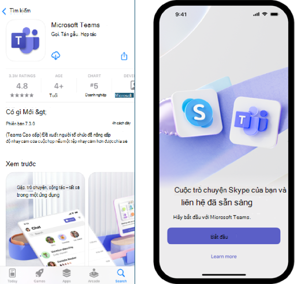 Nếu điện thoại chưa có Teams, cần tải và cài đặt ứng dụng 