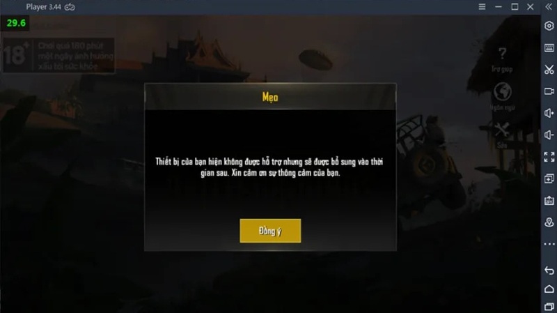 Lỗi khởi chạy PUBG Mobile trên trình giả lập hoặc thiết bị không tương thích