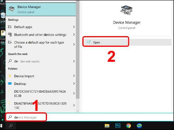 Mở vào Device Manager