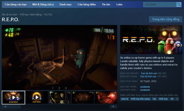 Gõ từ khóa “REPO” để tìm kiếm