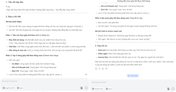 DeepSeek mất khoảng 34 giây để hoàn thành yêu cầu