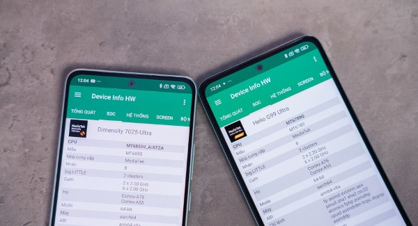 Chip Dimensity 7025 Ultra trên bản 5G và bản 4G dùng Helio G99-Ultra