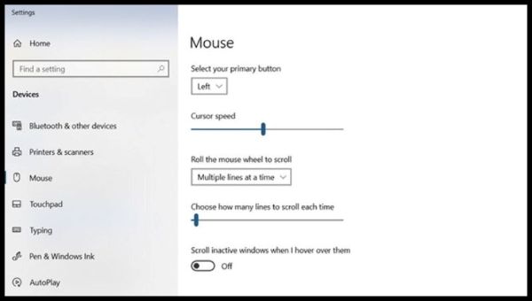 Điều chỉnh số dòng cuộn chuột mặc định là 3 dòng