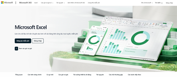 Truy cập vào trang web chính thức của Microsoft Excel