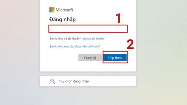 Bạn cần đăng nhập vào tài khoản Microsoft