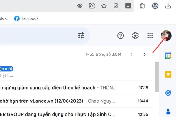 Nhấn vào ảnh đại diện tài khoản