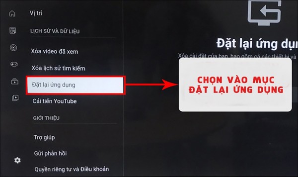 Chọn Đặt lại ứng dụng
