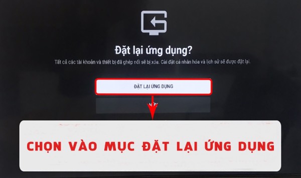 Xác nhận Đặt lại ứng dụng một lần nữa