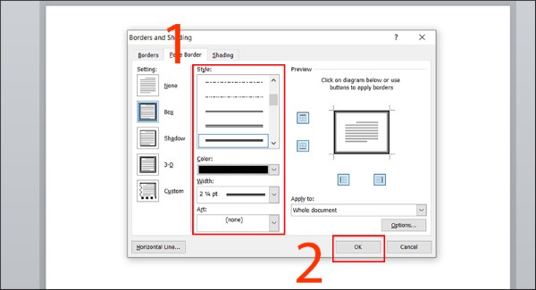 Điều chỉnh kiểu, độ đậm nhạt và màu sắc đường viền