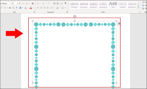 Điều chỉnh kích thước và vị trí khung viền phù hợp với trang