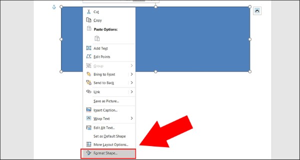 Nhấn chọn Format Shape