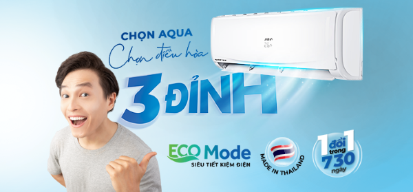 Máy lạnh Aqua có thiết kế đơn giản và sang trọng