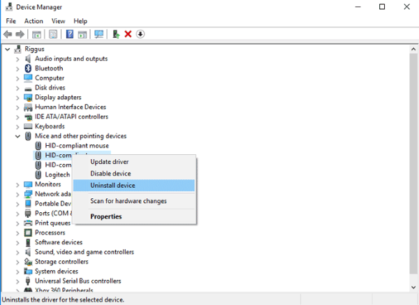 Tiến hành gỡ bỏ các driver chuột không cần thiết