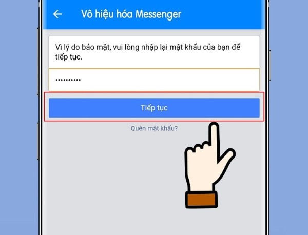 Nhập mật khẩu của tài khoản Facebook