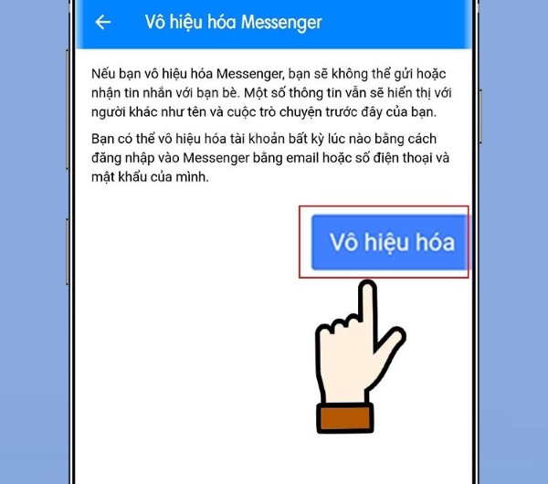 Nhấn chọn Tiếp tục và chọn Vô hiệu hóa