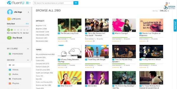 FluentU là một nền tảng học ngôn ngữ trực tuyến