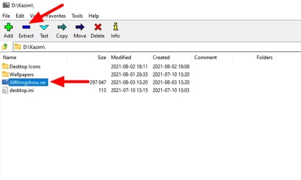 Chọn file hoặc thư mục mong muốn giải nén