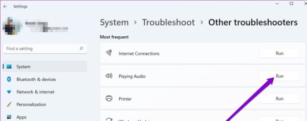 Nhấn nút Run bên cạnh "Playing Audio"