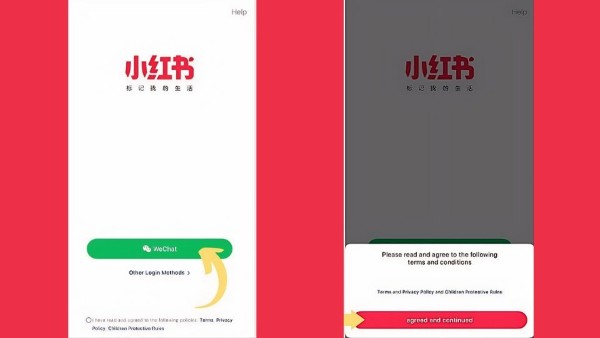 Chọn Login để bắt đầu quá trình đăng ký