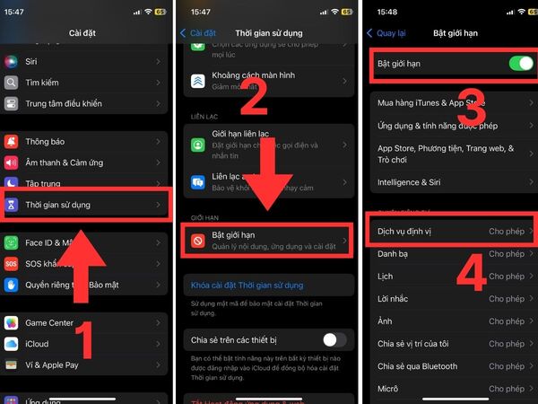 bật định vị iphone