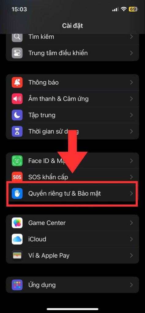 bật định vị iphone