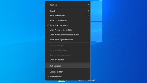 Chọn mở Task Manager