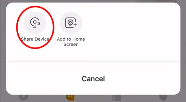 Chọn mục “Chia sẻ thiết bị”