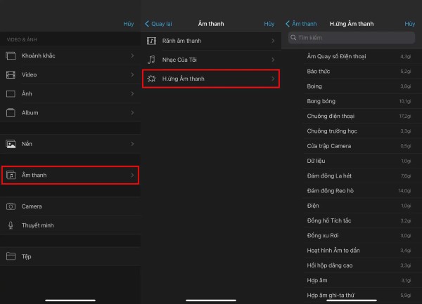 Nhấn vào Hòa âm và chọn kiểu âm thanh