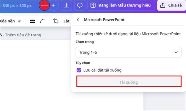 Nhấn Tải xuống