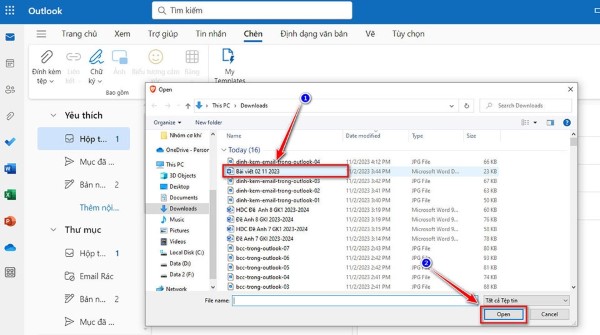 Chọn tệp và nhấn “Open”